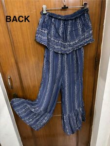 Boho Blue Striped Jumpsuit