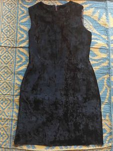 Sleeveless Black Velvet Mini Dress