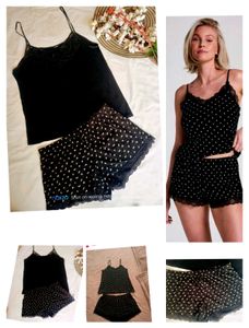 Cute Black Polka Dot Pajama Set