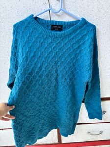 Teal Textured Knit Sweater
