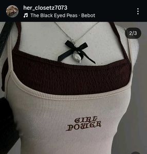 beige and brown two attached top