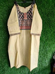 Beautiful Teal Kurta with Red Print