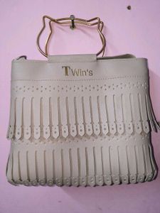 Cute Cat Handle Fringed Handbag