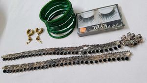 Indian Jewelry Set - Anklets, Bangles, Earrings &amp;