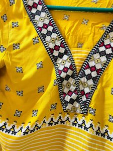 Vibrant Yellow Ethnic Top