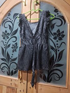 Polka Dot Ruffle Sleeve Top