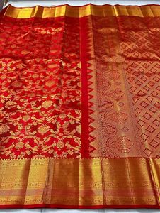 Banarasi Soft silk sarees Red Festive