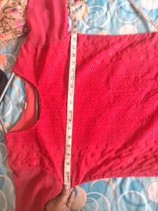 Red embroidery Chikankari Kurta