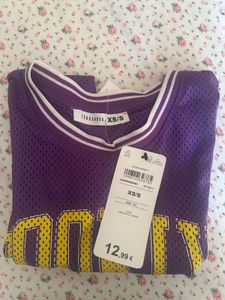 Purple Brooklyn Cropped Mesh Jersey