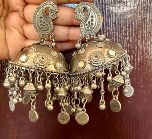 Big Oxidised Earrings