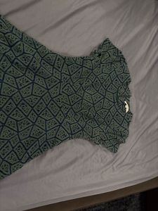 Green short Flare Dress