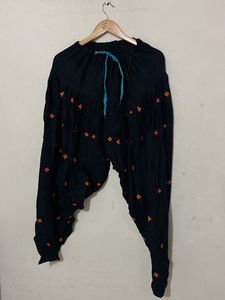 Vibrant Orange Embroidered dhoti Kurti
