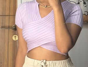 Lavender Ribbed Crop Top