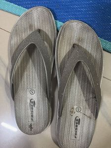 Silver Frisbee Flip Flops
