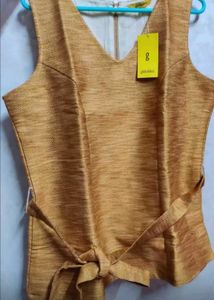 Global Desi Gold-Toned Ethnic Top