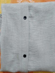 Classic Grey Button-Up Top