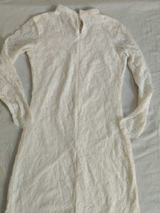 High-Neck Lace Sheath Dress