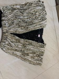 Girls Black Sequin Party Wear Dress with Golden Sh