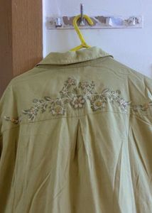 Green Smocked Kurta