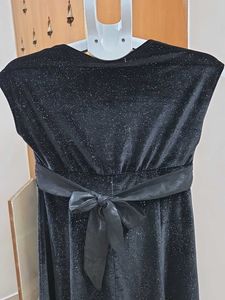 Sparkly Black V-Neck Dress
