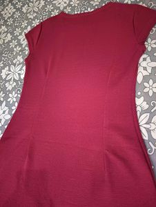 Tokyo Talkies Women A-line Regular Fit Maroon Dres