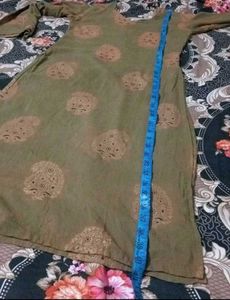 Elegant Olive Green Kurta Set with pilao