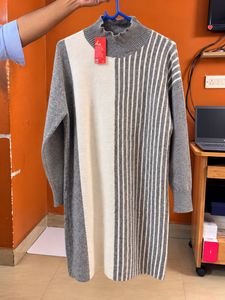 Chic Striped Knit Tunic Dress