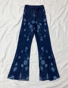 Vintage Floral Bell Bottom Jeans