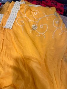 Elegant Yellow Embroidered Saree