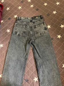 Denim Jeans with Floral Applique
