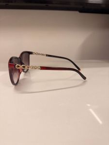 Ombre Maroon Brown Sunglasses with Gold Accent