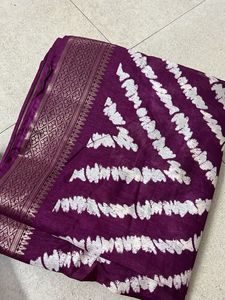 Purple Bandhani Saree