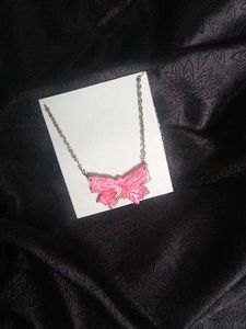 Pink Butterfly Necklace