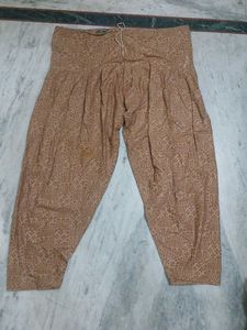 Printed Brown Patiala Pants