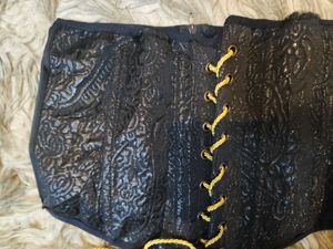Black vintage patterened underbust corset belt