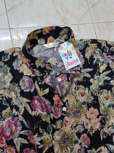 New Black Floral Print Coord Dress