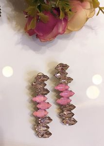Sparkling Pink & Crystal Drop Earrings