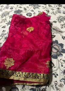 Elegant Pink &amp; Gold Dupatta Unused