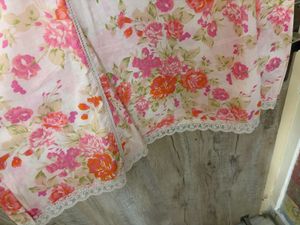 Floral Print Kurta with Lace Trim co ord set
