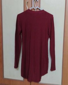 Maroon Long Sleeve Tunic Top