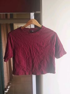 Zudio Very Beautiful Maroon Crop Top