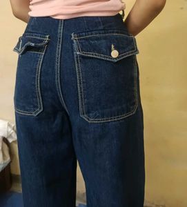 Dark Wash Wide Leg Denim Jeans