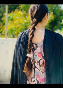Sheer Black Dupatta with Floral Print