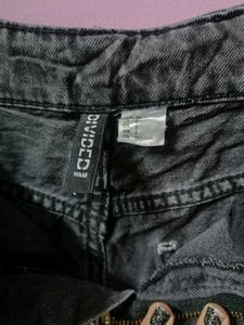 H&amp;M dark Wash Wide Leg Cargo Jeans