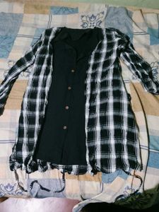 Stylish Plaid Overlay Dress