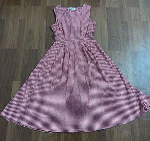 Red Gingham Fit & Flare Dress