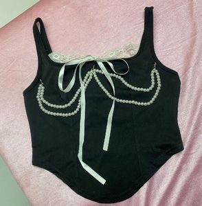 Chic Black Corset Style Top