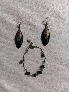 Black &amp; Gold Drop Necklace