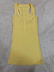 Butter Yellow Henley Tank Top