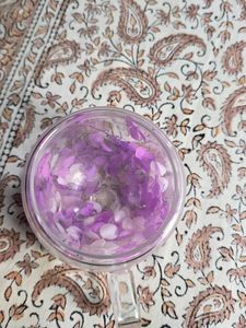 Purple Flower Cup / Floral Glass
